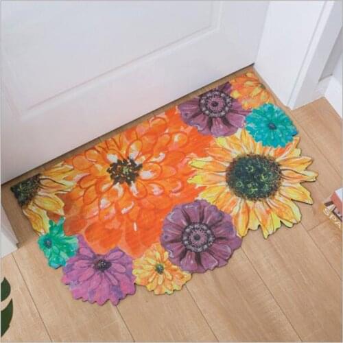 Home Decoration Modern Carpets Home Wiping Water Absorption Non-slip Flowers Mat Rubber Bottom Floor rug