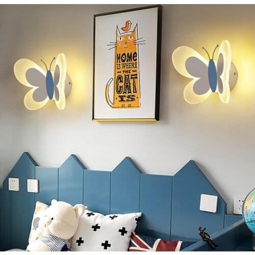 Creative butterfly shape led wall lamp living room bedroom corridor Lights modern minimalist childrens indoor lighting lamps