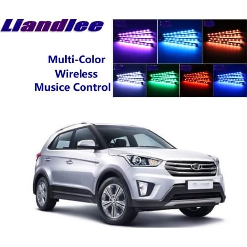 LiandLee Car Glow Interior Floor Decorative Atmosphere Seats Accent Ambient Neon light For Hyundai ix25 2014~2019