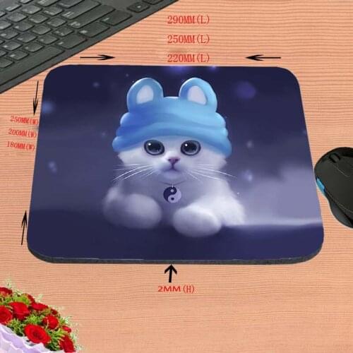 Lovely cartoon cat Hot Sell Print Anti-slip New Arrival Customized Mouse Pad Computer PC Nice Gaming Rectangular Mouse Mat