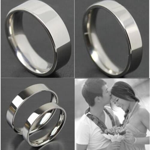 Wholesale 50pcs Mix lot 4mm 6mm Men Women Band Rings Classic Stainless steel Wedding Rings