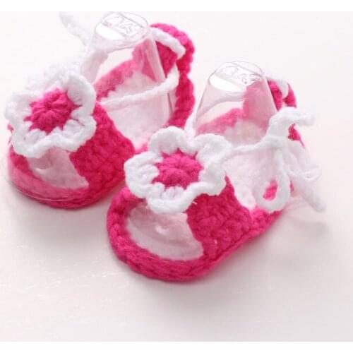 The New Hand-knit Wool Newborn Baby Soft Bottom Toddler Shoes(1-18 months)