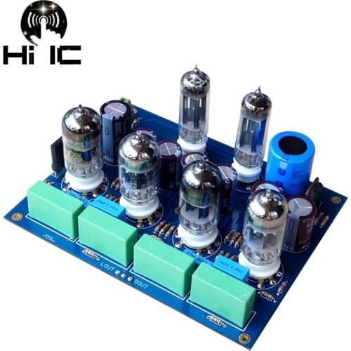 Olive HiFi Tube Amplifiers Audio board Amplificador Pre-Amp Audio Mixer 6Z4*2+ 12AU7*2+12AX7*2 Valve Preamp Bile Buffer