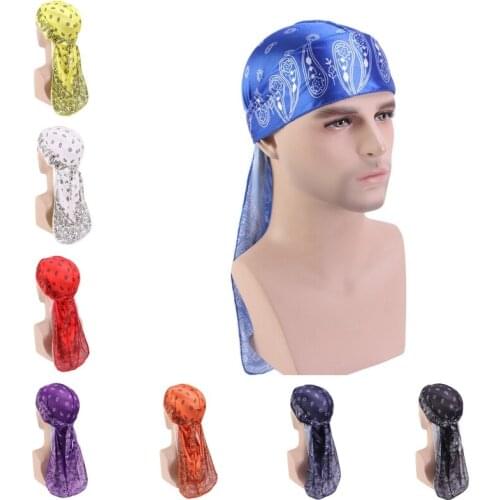 Autumn Winter Unisex Durag Turban Wrap Headscarf Men Women do doo Durag Long Tail Cap Middle Eastern Headwear Accessories Cap