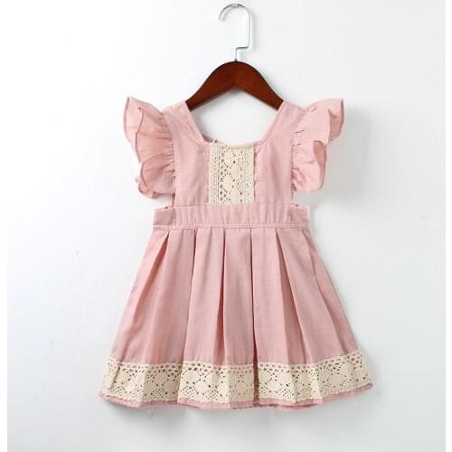 Baby Girls Dress Summer Beach Style ruffles lace Backless Dresses For Girls Vintage Toddler Girl Clothing 1-5Yrs bebe vestidos
