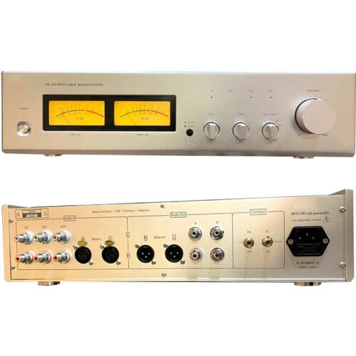 Hi-Fi Class A 6N11 Vacuum Tube Preamplifier VU pointer meterSingle-ended XLR Balanced ARC LS22