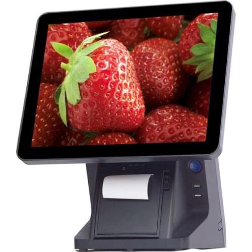 High quality POS machine for retaiers 15 inch screen POS system with built-in printer VFD touch screen POS machine