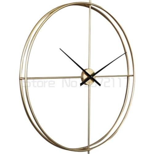 Simple silent wall clock living room bedroom creative decorative clock Nordic luxury metal iron clock