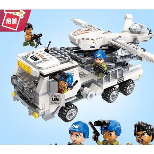 Enlightenment Building Blocks Military Series Chariot Puzzle Police Boy Minifigure 6-14 Year Old Childrens Toy Gift 4-6y 7-12y