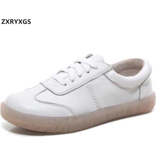 New Spring Summer Breathable Genuine Leather Shoes Casual Sandals Women Sneakers Flat Soft Sole Autumn Winter Shoes Warm Flats