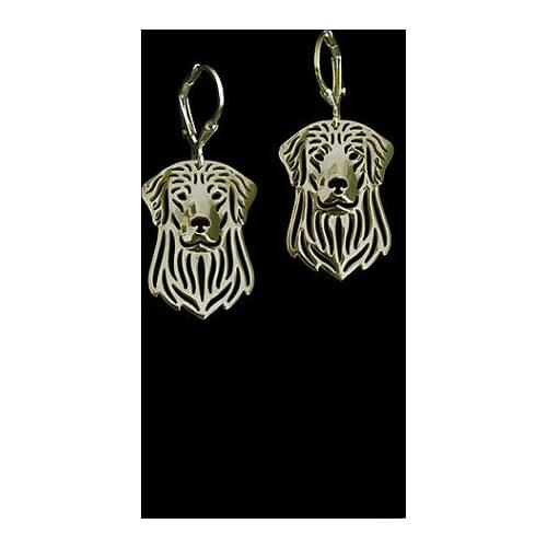 Earrings Handmade GOLDEN RETRIEVERdogCarved hollow pendant jewelry golden colors plated fast delivery