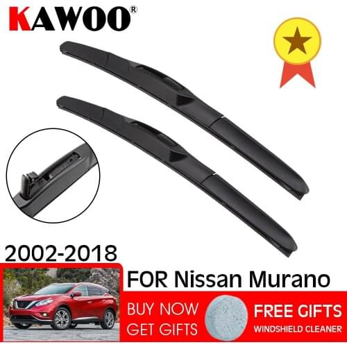 KAWOO For Nissan Murano/Murano 3 Z52 Car Natural Soft Rubber Windcreen Wipers BladesModel Year From 2002 To 2018 Fit U Hook Arm