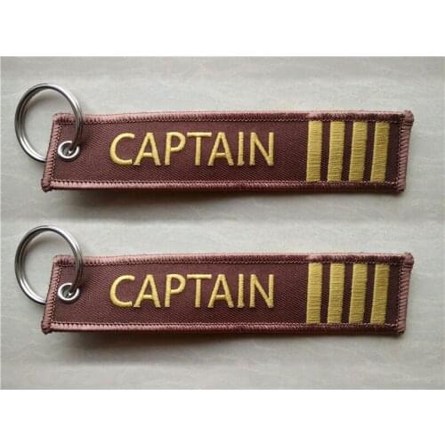 Fabric Captain 4 Bar Pilot Airline Embroidery Key Chain