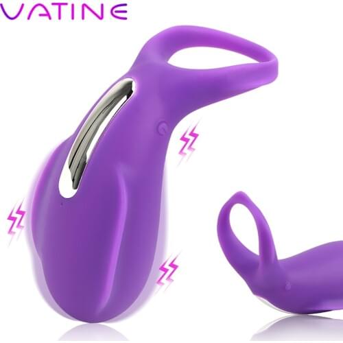 VATINE Silicone 36 Speeds Vibrator Penis Rings Delay Ejaculation Clitoris Vagina Stimulate Cock Rings Sex Toys for Men Couple