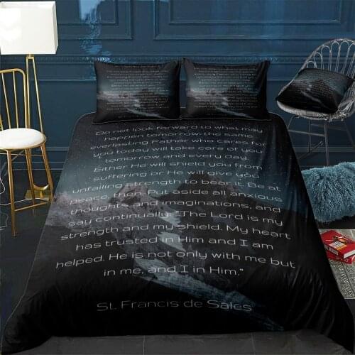 An Inspirational Prayer Quilt Cover Pillowcase 3Piece Comforter Bedding Set With Pillow Case Single Double Duvet Cover