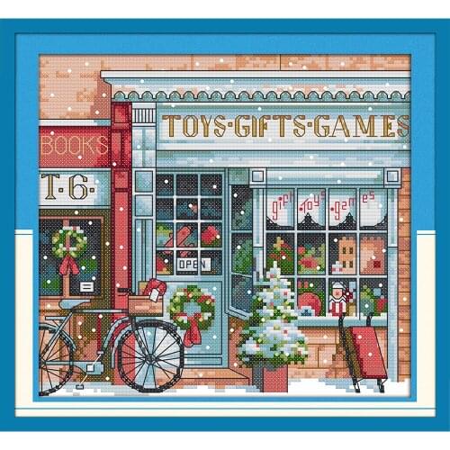 Everlasting Love Gift Toy Shop Chinese Cross Stitch Kits Ecological Cotton Stamped 14CT DIY Christmas Gifts For Home Decoration