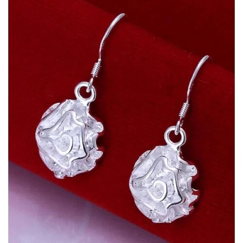 Top quality fashion silver color party Dangle Earring For women lady girl wedding party flower Jewelry free shipping cute E066