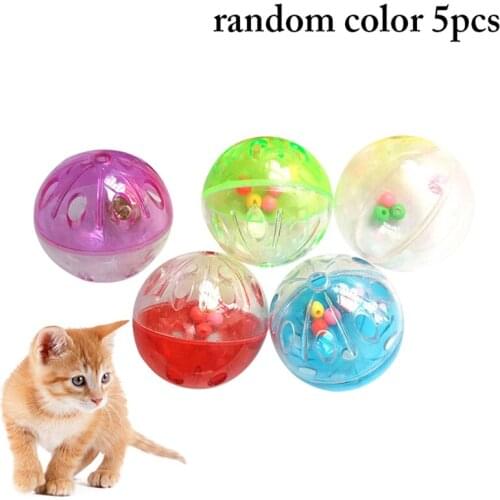 10/6/5PCS Cat Plastic Balls Toy Mini Hollow Dog Ball Toys Kitten Toy Balls with Bell Funny Interactive Toys Legendog Pet Toy