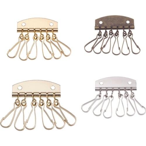 10PCS DIY Key Holders Sewing Key Holders 4 -6 Hooks Patchwork Sewing Metalware Key DIY Accessories Key Chain Ring Keyfob Ring