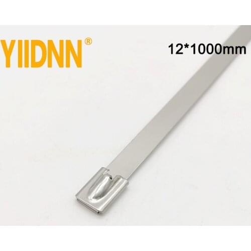 12*1000mm Cable Tie Multi-Purpose Locking Cable Metal Tie Lock Metal Zip-Exhaust Wrap Coated 100pcs