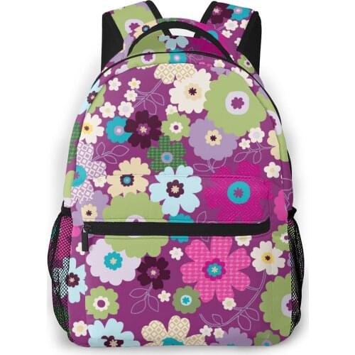 2021 OLN Travel Backpacks Drenched In Violet Floral Girl Backpack For Women Large Capacity School Bag For Teenage