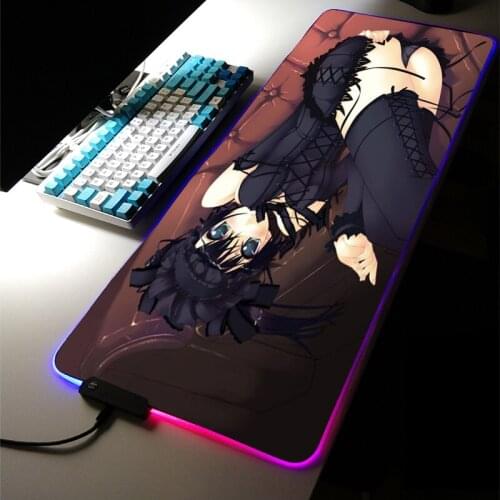 Anime Rug Desk Mouse Pad Rgb Mat Cute Gaming Accessories Pc Gamer Sexy Girl Keyboard Wrist Rest Stitch Leveling Genshin Impact