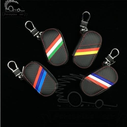 Carbon fiber cloth leather Auto Wallet Fit Key For audi bmw VW Mercedes Opel Toyota Mazda Honda key case car cover for all cars