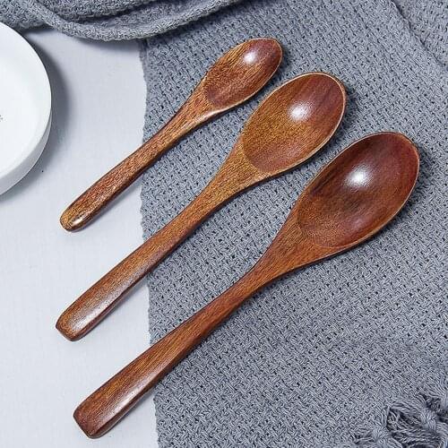 Wooden Spoon Bamboo Kitchen Cooking Utensil Tool Soup Teaspoon Catering Kids Spoon kitchenware for Rice Soup Dinner Tableware