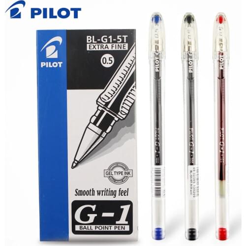 12pcs/lot PILOT BL-G1-5 Gel Pen Student with Large Capacity Exam Dedicated Office Signature Gel Pen 0.5mm Replaceable Core