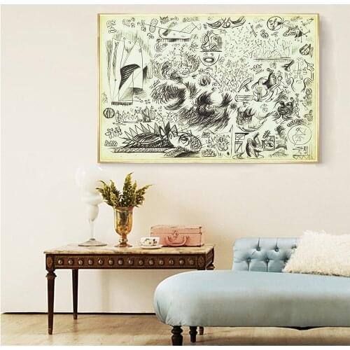 Citon Jackson Pollock《Sheet of Studies》Canvas Oil painting World Famous Artwork Poster Picture Modern Wall Decor Home Decoration