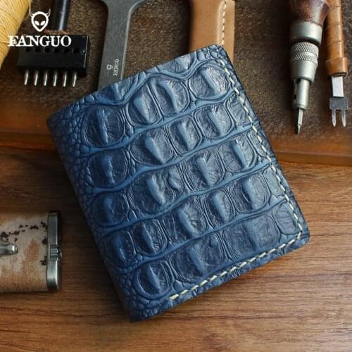 Genuine Leather Short Wallet Men Retro Bifold Card Holder Wallet Female 6 Card Slot Purse Cowhide Women Wallets