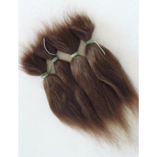 15g Brown 100% Pure Natural Mohair Doll Hair for Children Baby Dolls 6 Inch Angora Goat Wig Doll Toy Accessories Fashion
