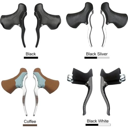 Lightweight Aluminum Bicycle Brake Handle MTB Mountain Bike Cycling Brake Levers Front & Rear Brake Levers Drop Handlebar Set