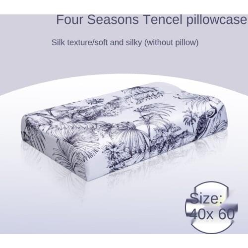 Summer Ice Silk Latex Pillow Case Children Adult Memory Foam Pillowcase Ice Silk Pillowcase 60x40 One-Pair Package