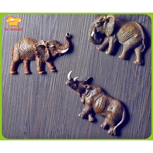 LXYY New Animal World Series Elephant Silicone Mould DIY Decorative Cake Fondant Chocolate Mold