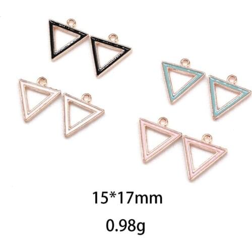20pcs DIY Fashion Charms Gifts Enamels Hollow Triangle Alloy Pendant Making Hair Bracelet Necklace Earrings Jewelry Accessories