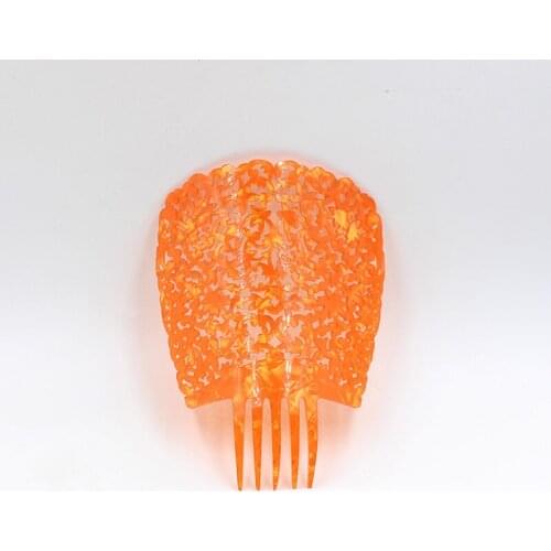 Moda popular pentes de cabelo largo tartaruga flor esculpida acrílico concha pentes para senhoras