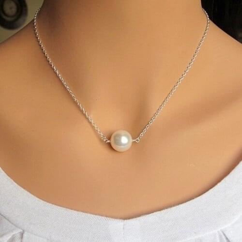 Fashion vintage imitation pearl Pendant Necklaces Statement jewelry for women Collares Bohemian Beach Gift Cheap
