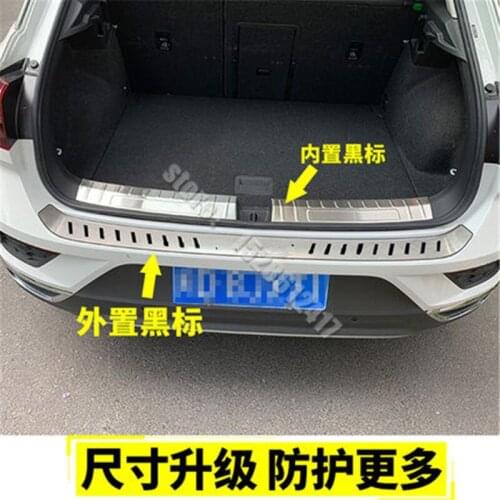 Stainless steel Rear Door Bumper Protector sill plate/ Trunk Tread Plate Trim for Volkswagen T-ROC 2018-2021 Car Styling