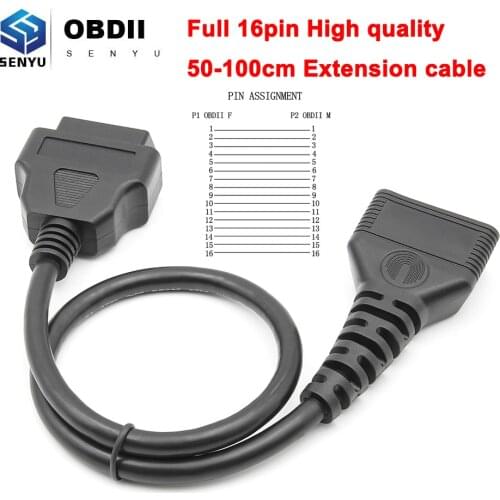 OBD2 Auto Extension Cable Full 16 Pin Male To Female Automotive OBD 2 Car Diagnostic auto Tool Scanner OBDII Connector Cable