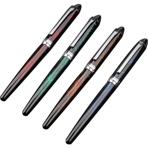Luxury Colorful Lines Fountain Pen Business Student 0.38mm Fine Nib Calligraphy School Office Supplies Writing Tool