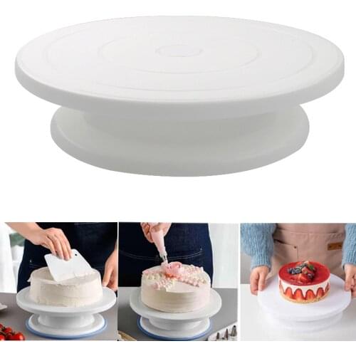 PP Plastic Cake Turntable Rotating Anti-Skid Cake Plate Rotary Table Round Cake Stand Cake Decorating Tools Kitchen Baking Tool
