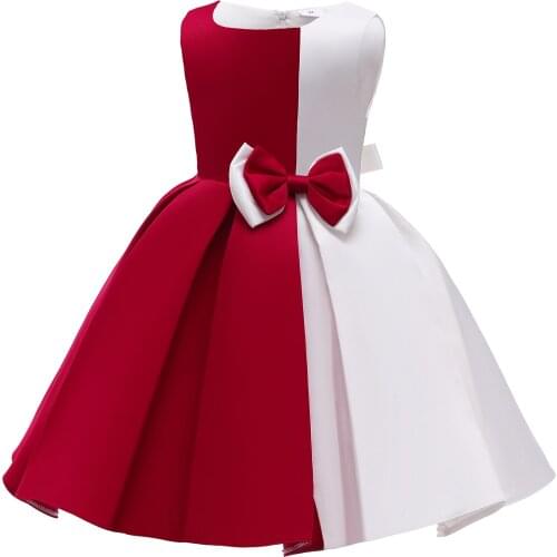 Hot sale christmas kids dress sleeveless patchwork princess dress