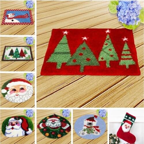 Christmas Knooppakket Latch Hook Kits Diy Woolens DIY Gift European And American Style Smyrna Needlework Mat Latch Hook Cushion