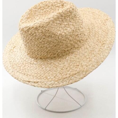2021 New Panama Hat Summer Sun Hats For Women Man Beach Raffia Straw Hat For Men UV Protection Cap Chapeau Femme Fitted Hat