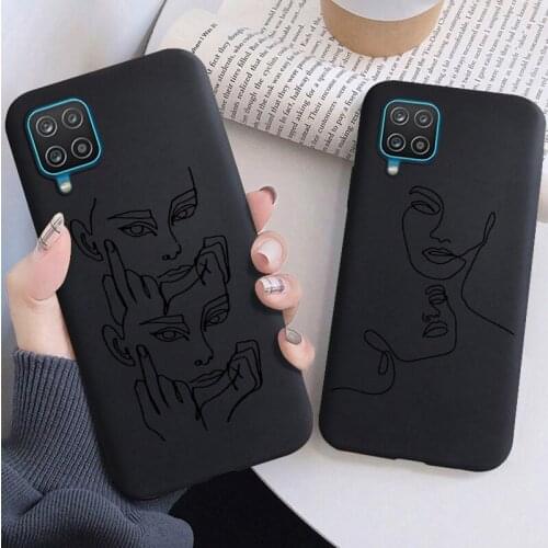 Funny Abstract Women Black Soft Phone Case For Samsung A10 A20 A30 A40 A50 A70 A21 A31 A51 A71 A41 A32 A42 S52 A72 A6 2018