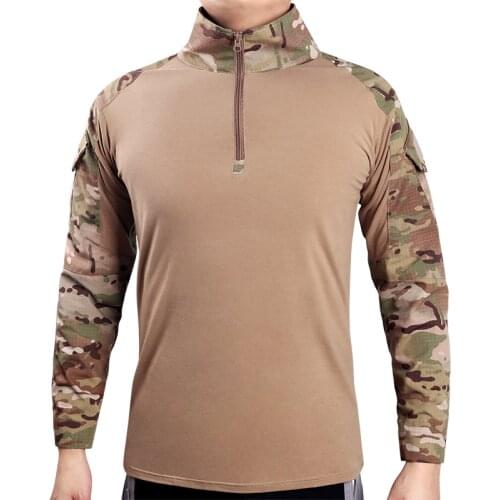 Long Sleeve Sports Shirts Breathable Hunting Climbing Fishing T Shirt Men Outdoor Tactical Military T-Shirts Camouflage
