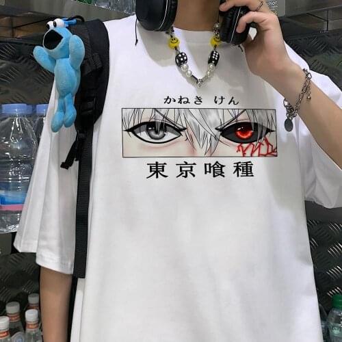 Tokyo Ghoul T-shirt Streetwear Harajuku Japanese anime top Punk womens dark cartoon Kaneki Ken eye printed loose T-shirt