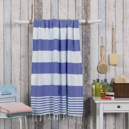 Striped Cotton Turkish Sports Bath Towel with Tassels Travel Gym Camping Bath Sauna Beach Gym Pool Blanket Absorbent Easy Care