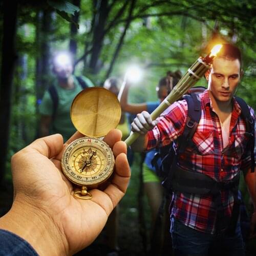 Outdoor Toy Camping Hiking Compass Outdoor Multi-Function with Luminous Pocket Watch Type Flip Pointing Guider Compass